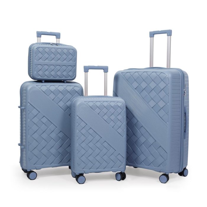 [BK006-4PC] 4-Piece PP Unbreakable Luggage Set with Beauty Case (28″, 24″, 20 & 18″) sizes