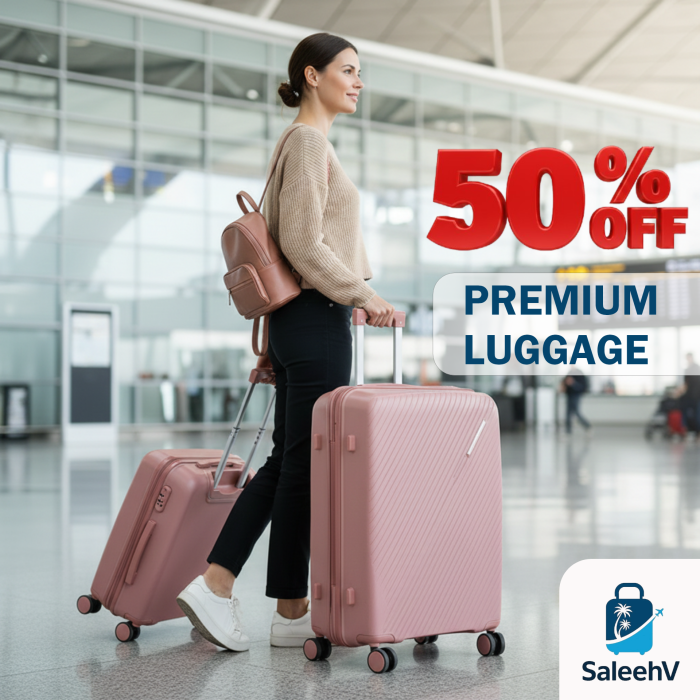 AirLite Polypropylene Suitcases with Ceramic Sheen & Full-Rotation Wheels | 20–28 Inch Range