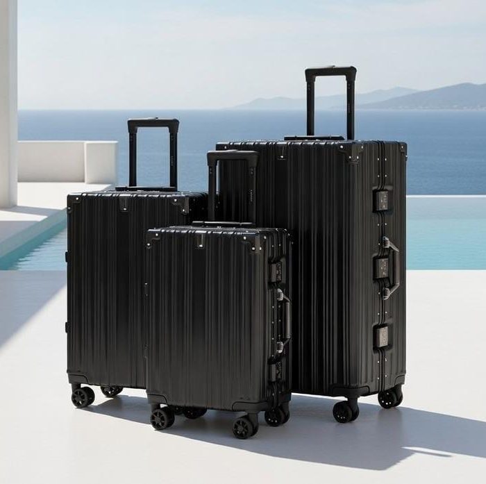 SaleehV 3 PCS Aluminum Frame Luggage Set – Lightweight, Secure & Durable