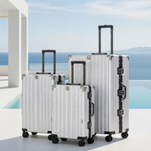 SaleehV 3 PCS Aluminum Frame Luggage Set – خفيف الوزن، آمن ومتين Lightweight, Secure & Durable
