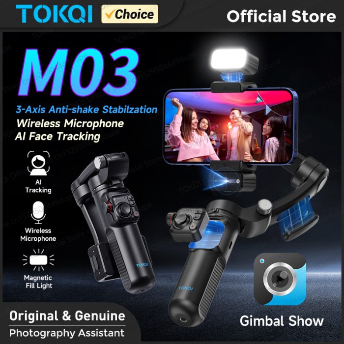 TOKQI M03: Upgraded Intelligent 3-Axis Gimbal Stabilizer