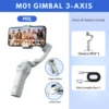 Gimbal M01 3-Axis Smartphone Gimbal Stabilizer with Fill Light Anti-shake Handheld Phone Gimbal for AI Tracking Video Vlog App 4.9 (7)