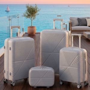 [P802-4PC] 4-Piece PP Unbreakable Luggage Set with Beauty Case (28″, 24″, 20 & 18″) sizes